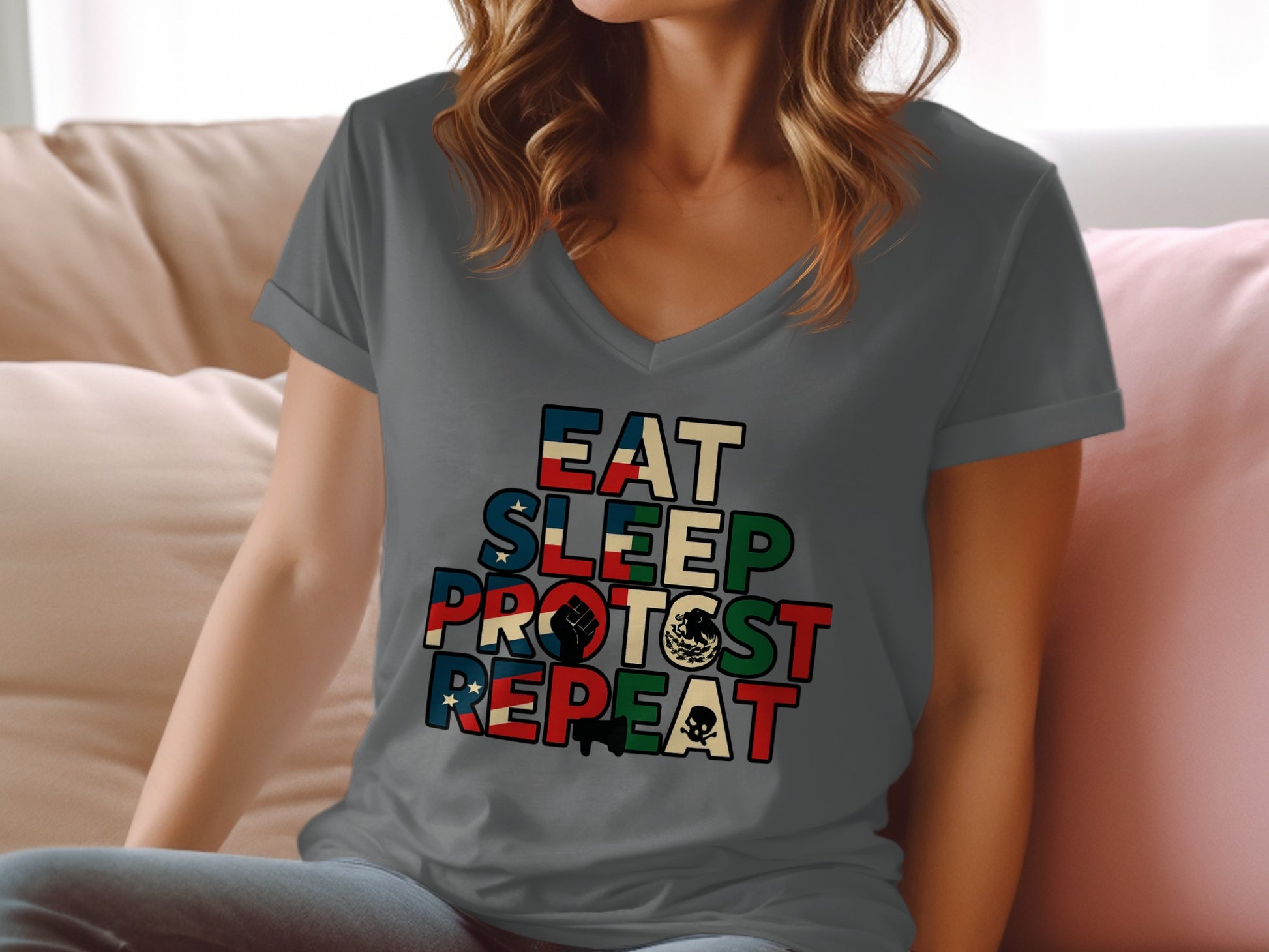 Eat Sleep Protest Repeat Graphic Tee