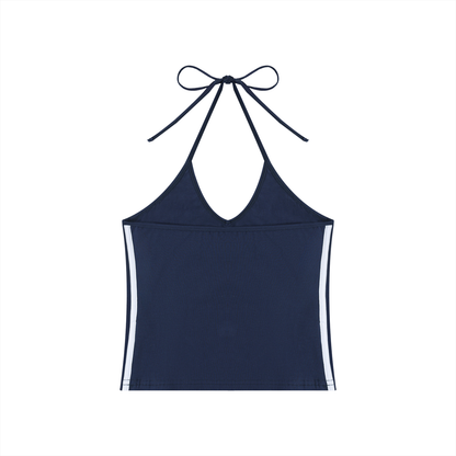 Subtle FDT Frida Kahlo Women's Color Block Halter Crop Tank Top