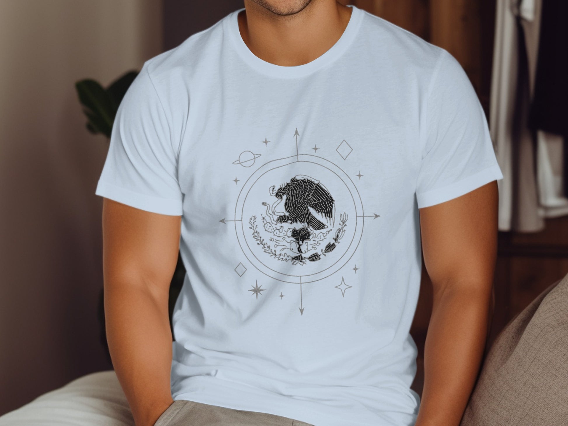 Stylish Astronaut Eagle Print Design T-Shirt product type