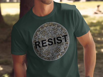 Aztec Calendar Design Resist T-shirt product