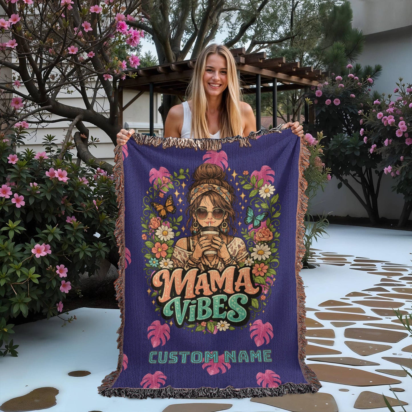 Custom Mother's blanket, add your personalization to Woven Blanket, amazing quality