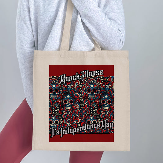 Beach Please It's Independence Day tote bag product