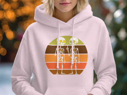 Retro Two Skeletons Graphic Hoodie product