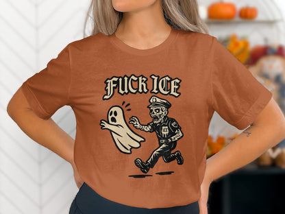 Fuck ICE Skeleton Police Ghost Graphic Shirt product type