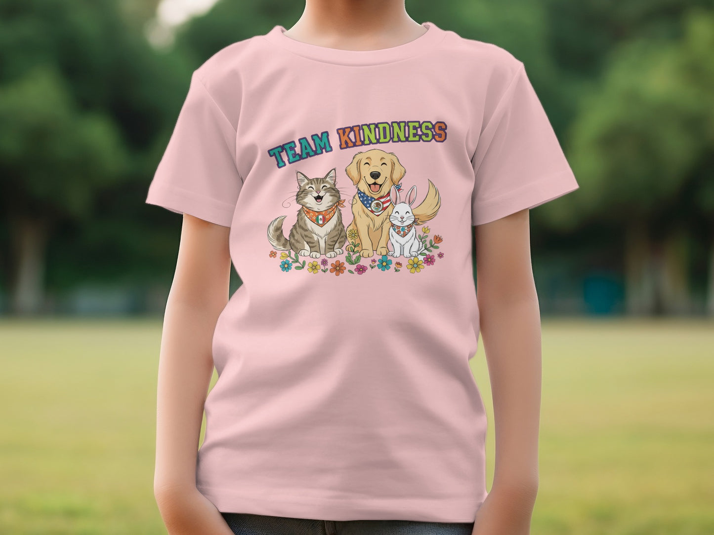 TEAM KINDNESS Graphic Print T-Shirt for Pet Lovers