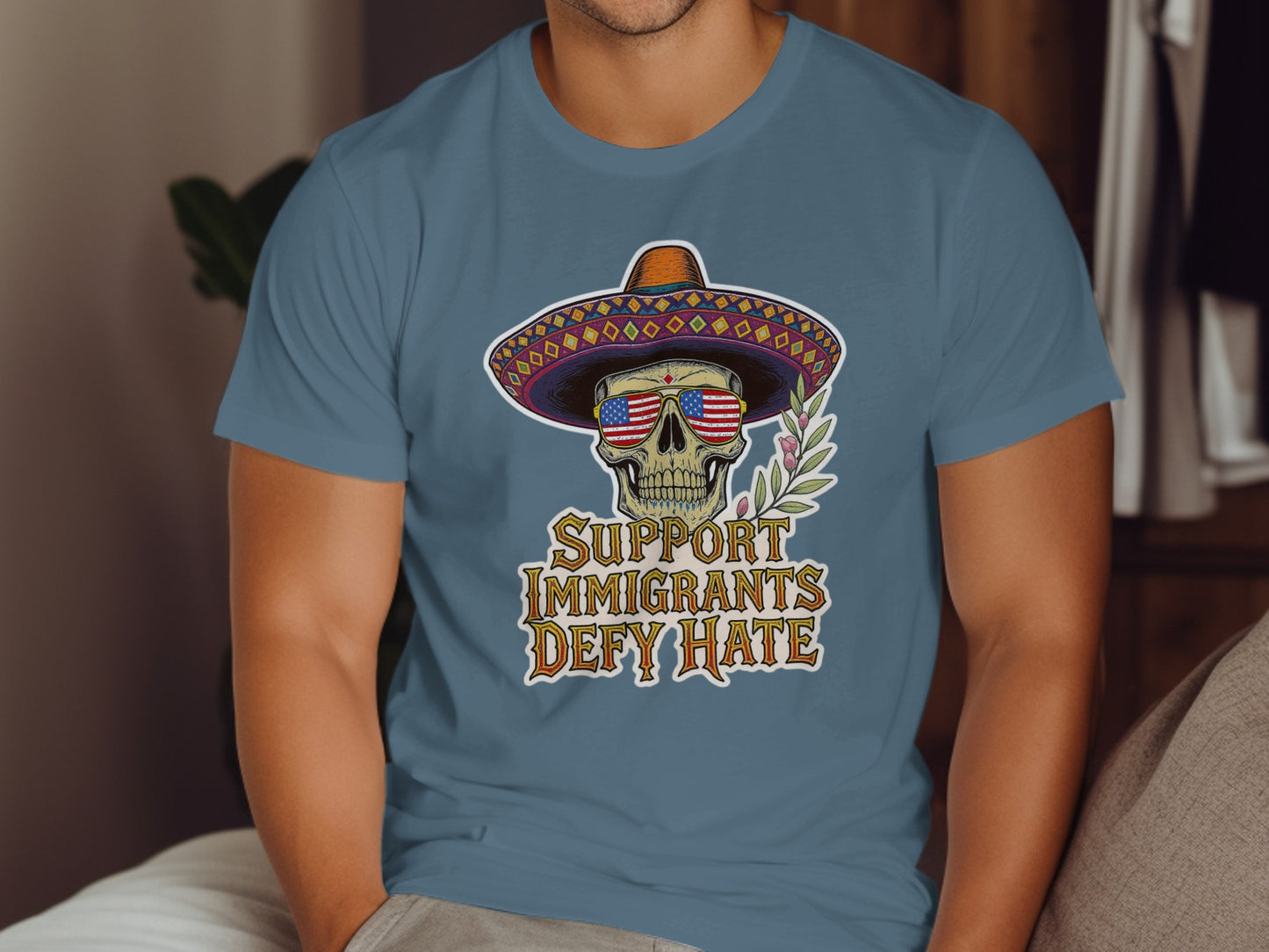Support Immigrants Defy Hate Skull T-shirt product