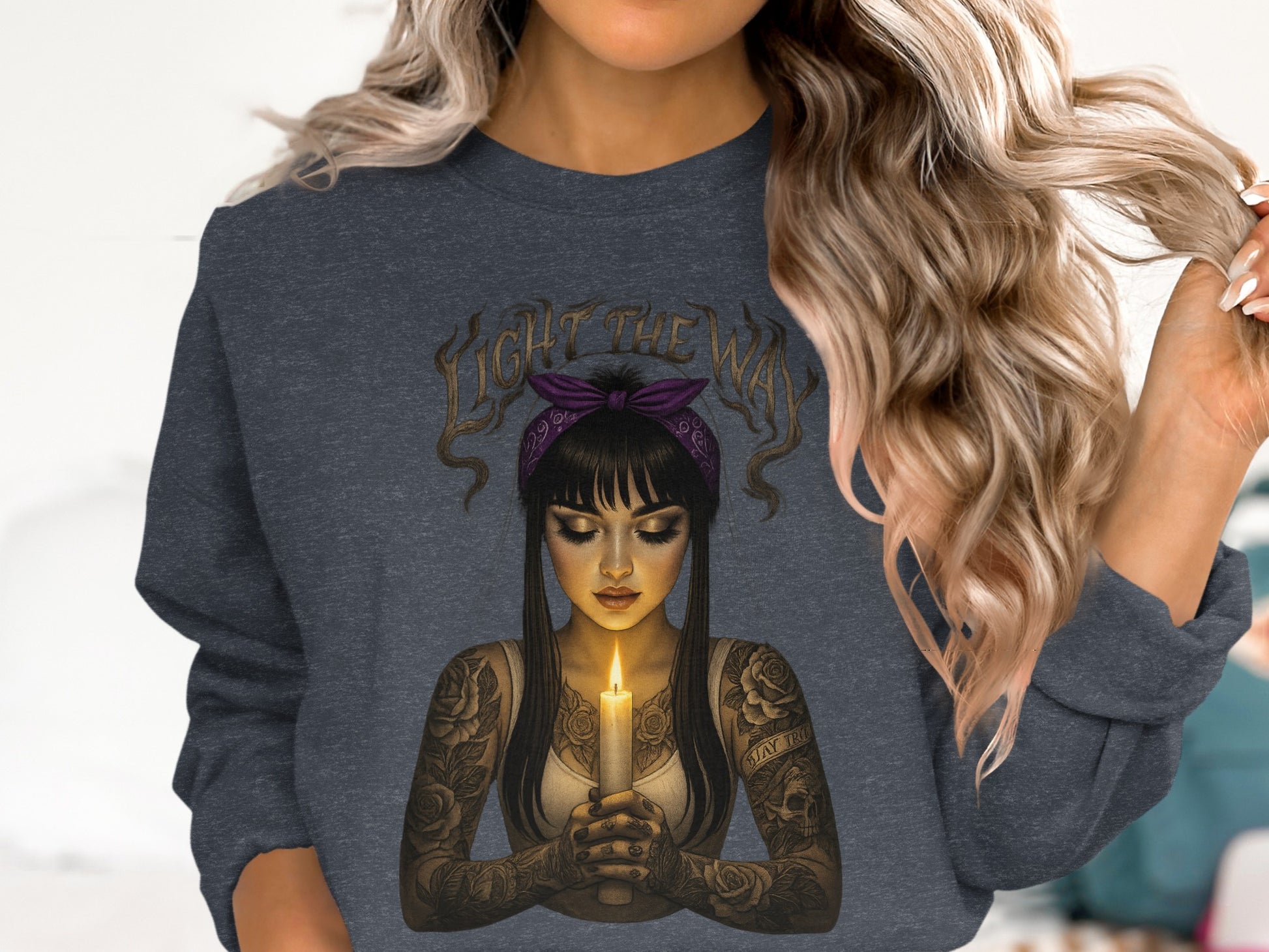 Light the Way Tattooed Woman Graphic Sweatshirt product