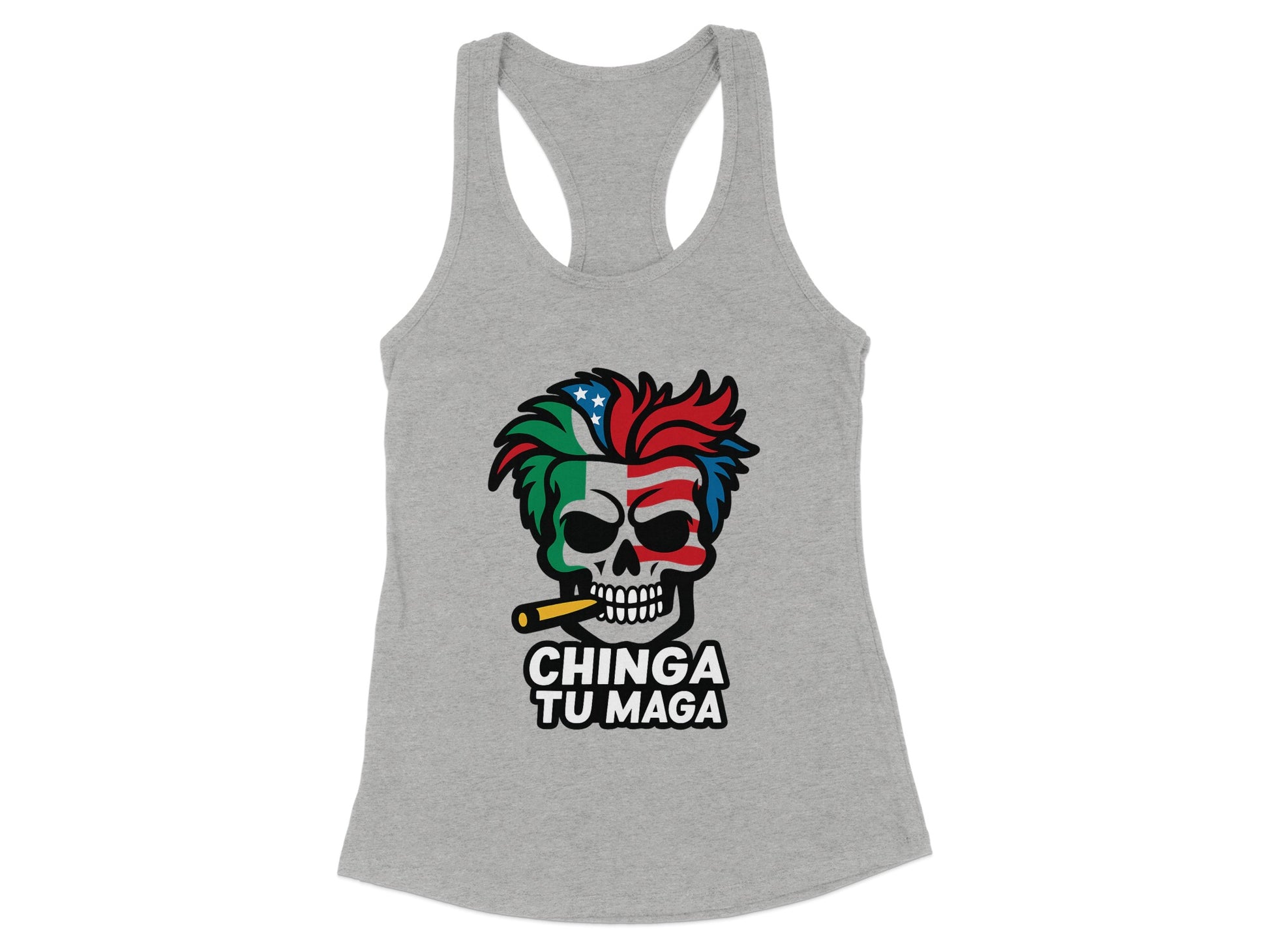 Chinga Tu Maga Skull Graphic Women's Tank Top