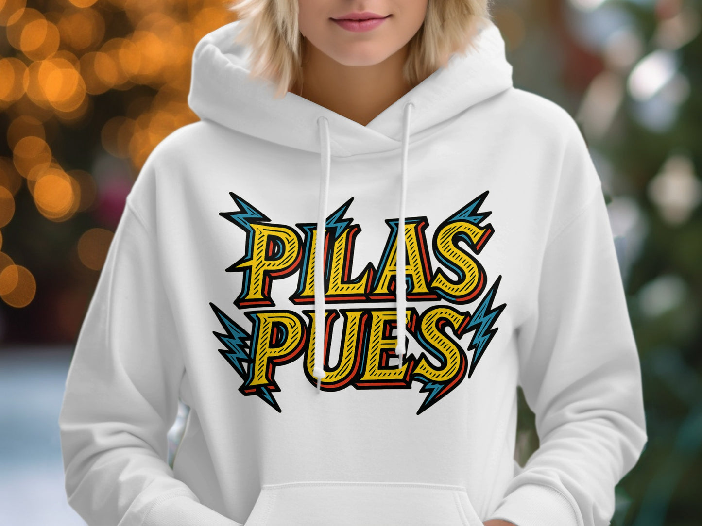 Vibrant Pilas Pues Design on Comfortable Hoodie product
