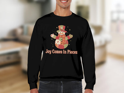 Joy Comes In Pieces Snowman Graphic Sweatshirt