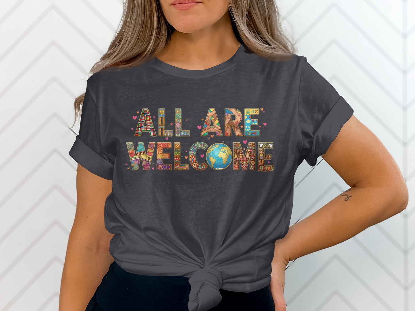 All Are Welcome Graphic Tee Shirt