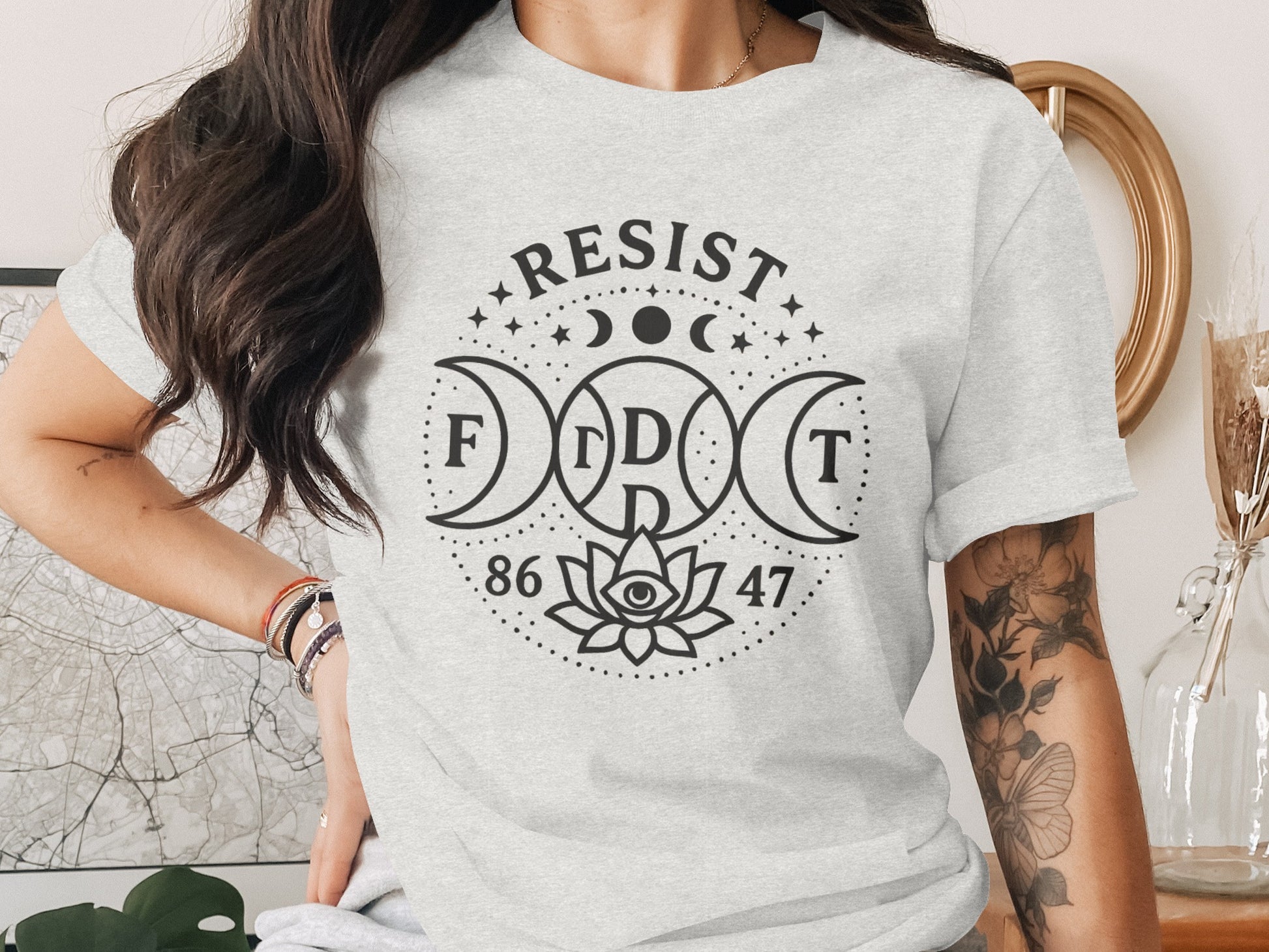Resist Lunar Phases Graphic Short Sleeve Top product