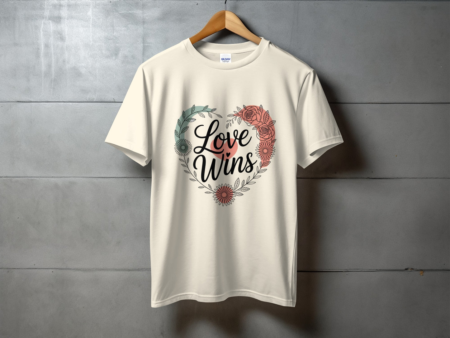 Love Wins Heart Design Printed T-Shirt product