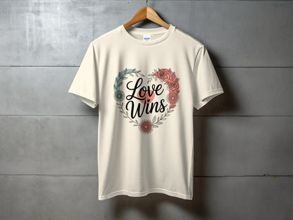 Love Wins Heart Design Printed T-Shirt product