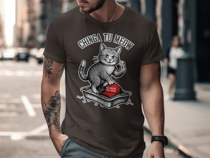 CHINGA TU MEOW Cat MAGA Hat Litter Box Middle Finger product type