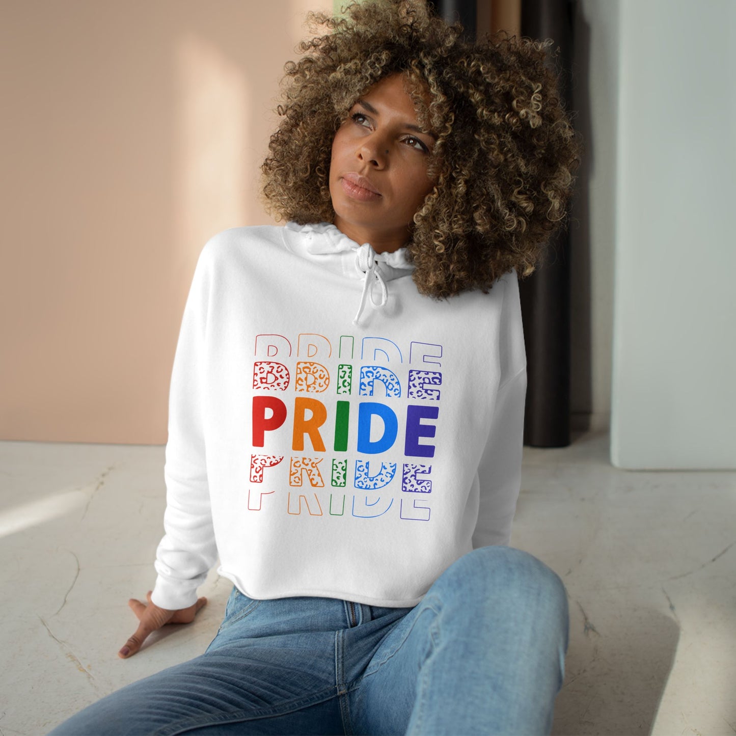 Pride Rainbow Crop Hoodie | LGBTQ+ Fashion, Cute Streetwear, Summer Style, Gift for Pride Month, Casual Outfit