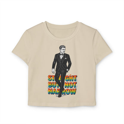 Straight But Not Narrow Women's Baby Tee - Pride & Inclusivity Statement Shirt