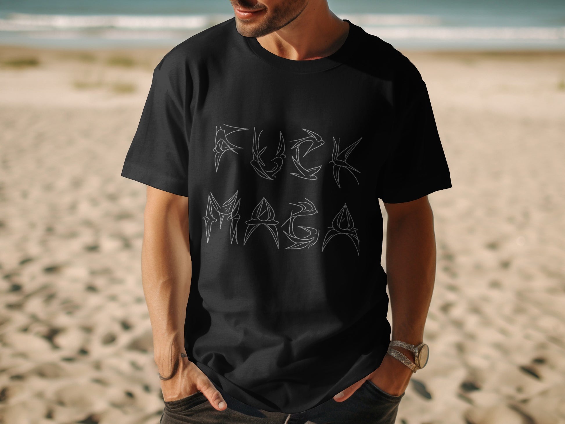 Bold Graphic T-Shirt with Distinct Bold Message product type