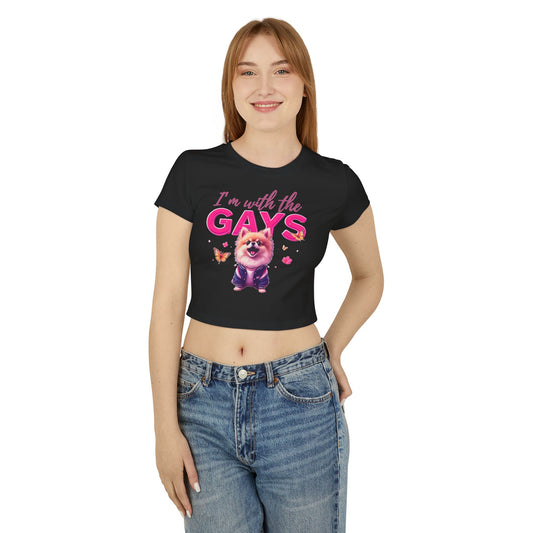 Proudly Inclusive Women's Baby Tee - Cute LGBTQ+ Apparel, For Pride, Casual Wear, Gifts for Her, Festival Clothing