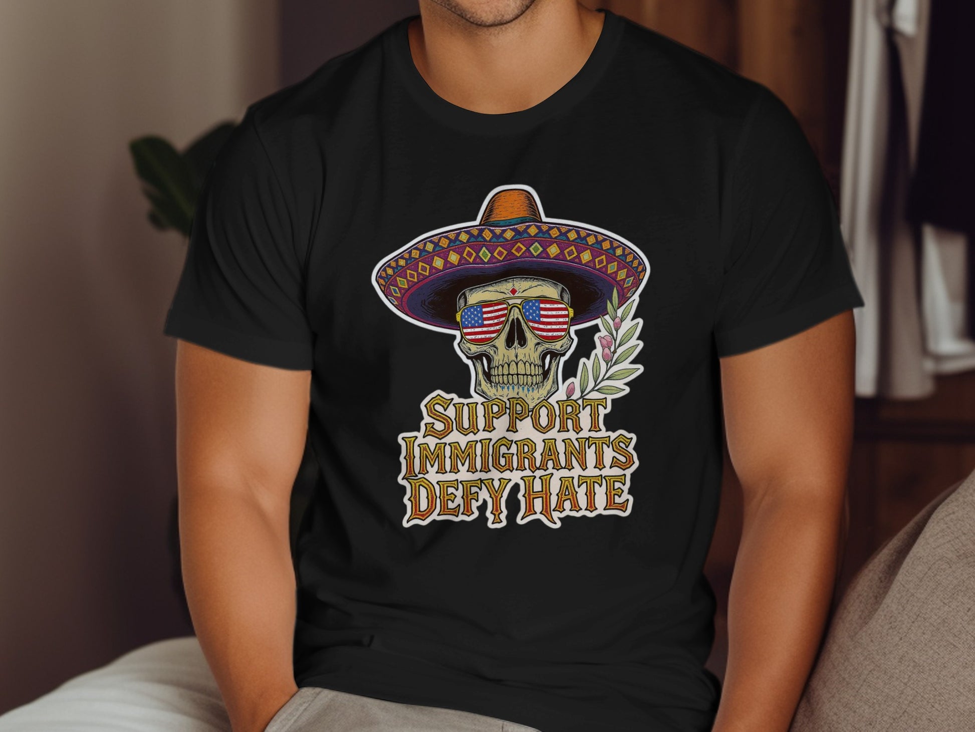 Support Immigrants Defy Hate Graphic T-shirt product