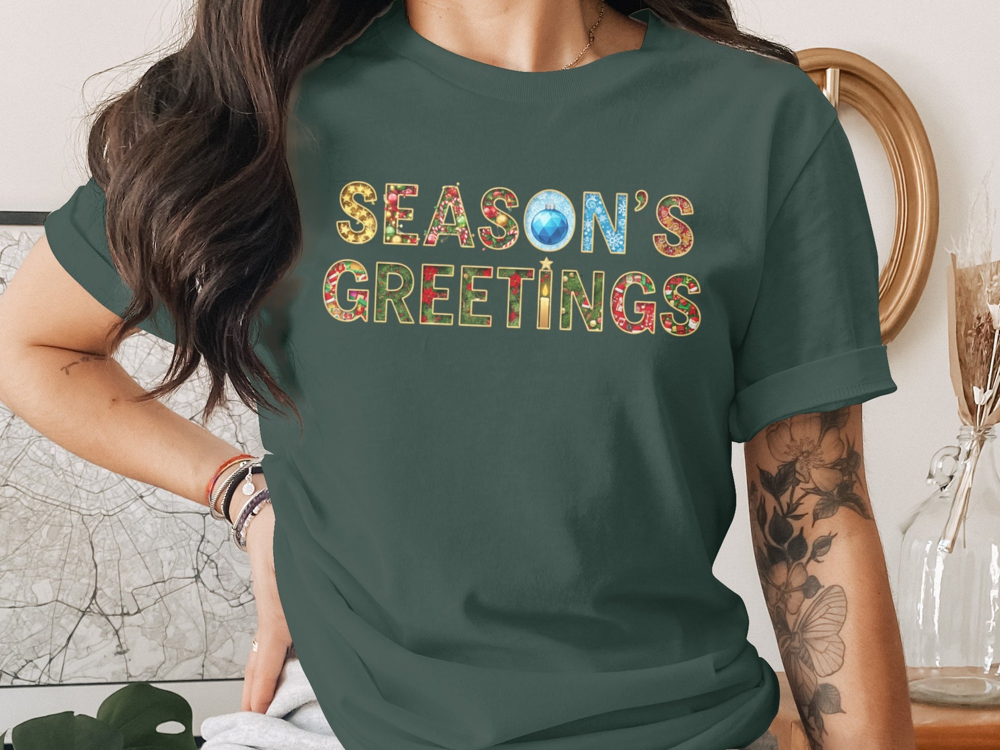 Season's Greetings Festive Graphic T-Shirt