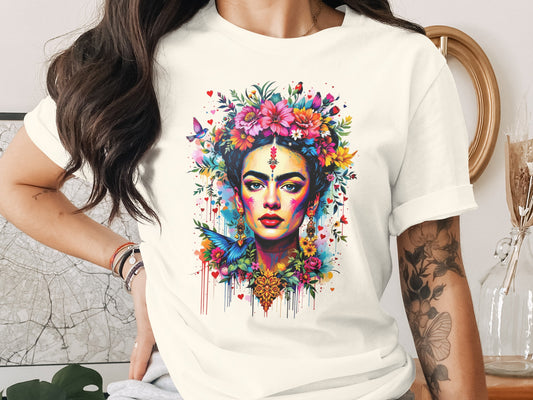Vibrant Floral Crown Woman Portrait Artistic Hearts product type