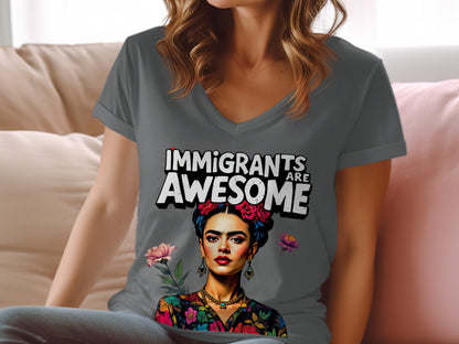 Immigrants Are Awesome Graphic T-Shirt for Women