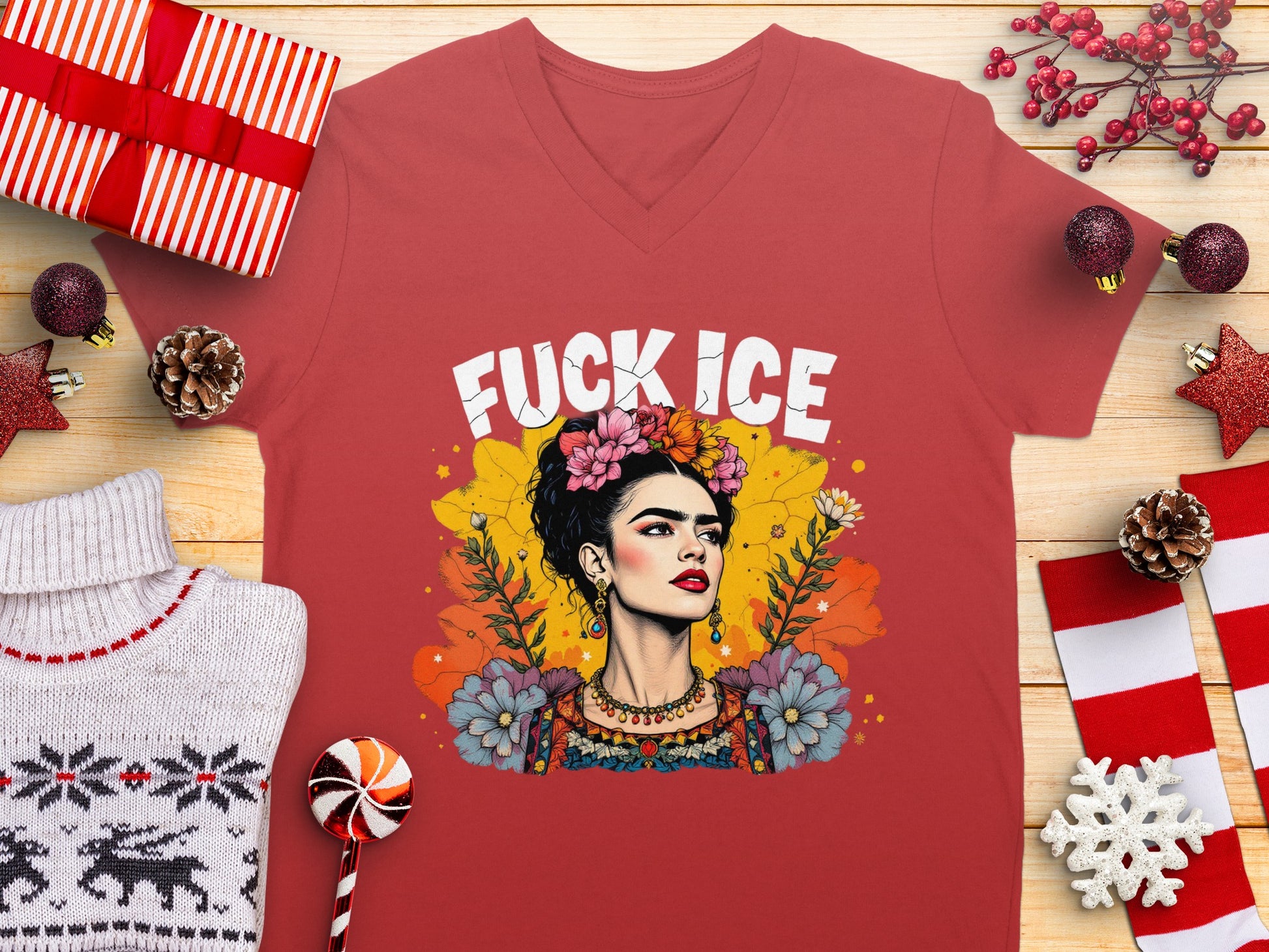 Artistic Frida Kahlo Statement Graphic T-shirt