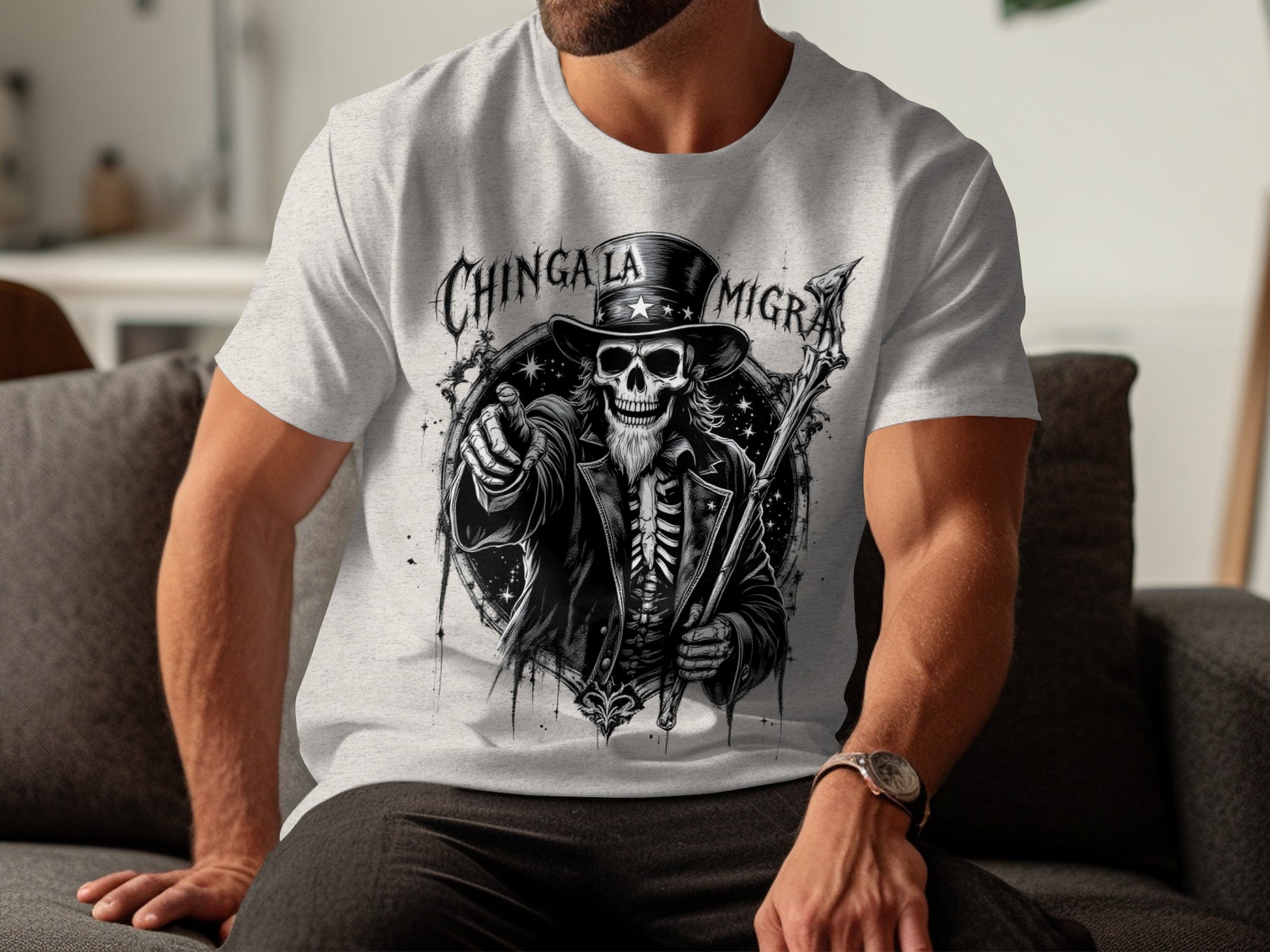 Chingalamigra Skeleton Top Hat Graphic Tee product