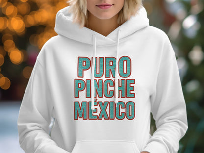 Puro Pinche México Graphic White Hoodie product