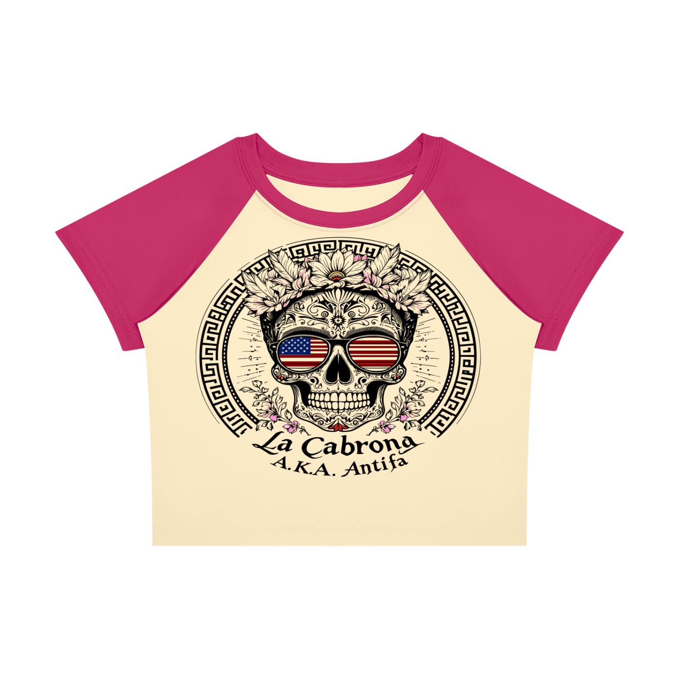 Antifa Funny Crop Tee Women’s Raglan Color Block Baby T-Shirt