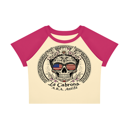 Antifa Funny Crop Tee Women’s Raglan Color Block Baby T-Shirt