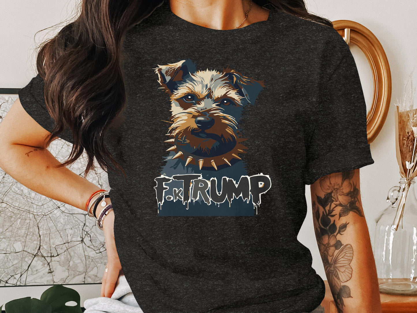 F Trump Funny Dog Graphic Short Sleeve T-Shirt product