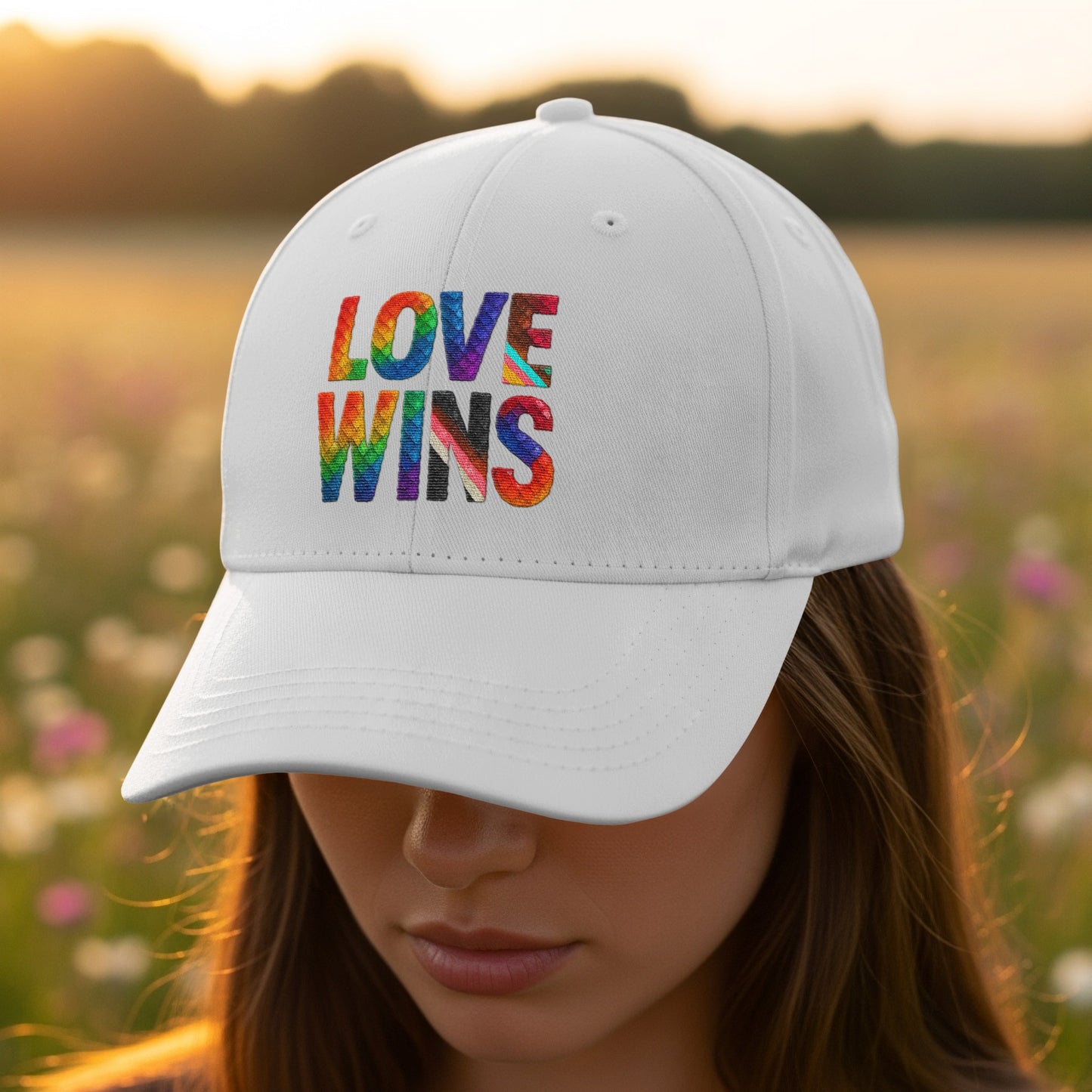 Love Wins Colorful Embroidered Cap product