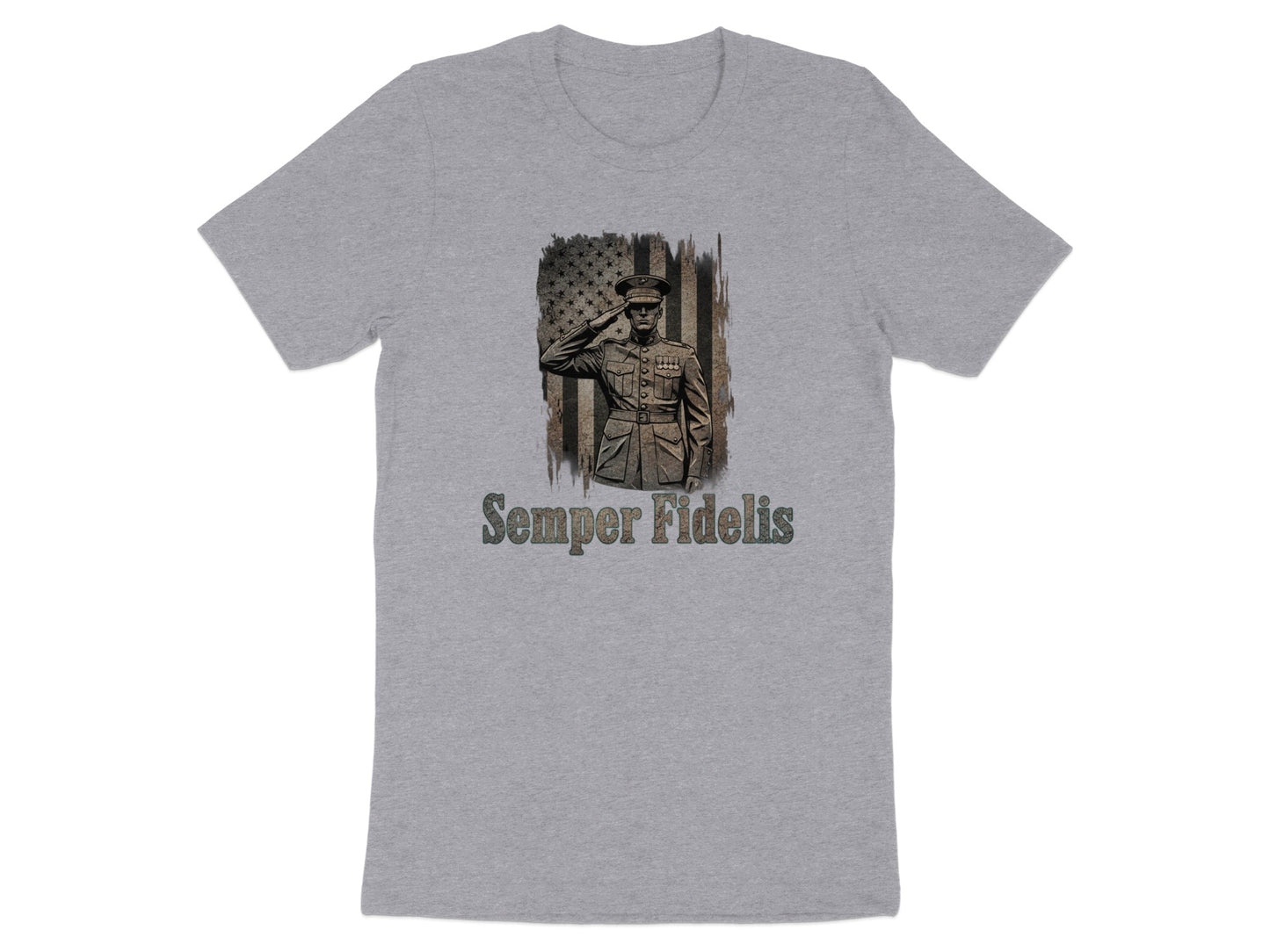 Semper Fidelis Military Patriotic Graphic T-shirt