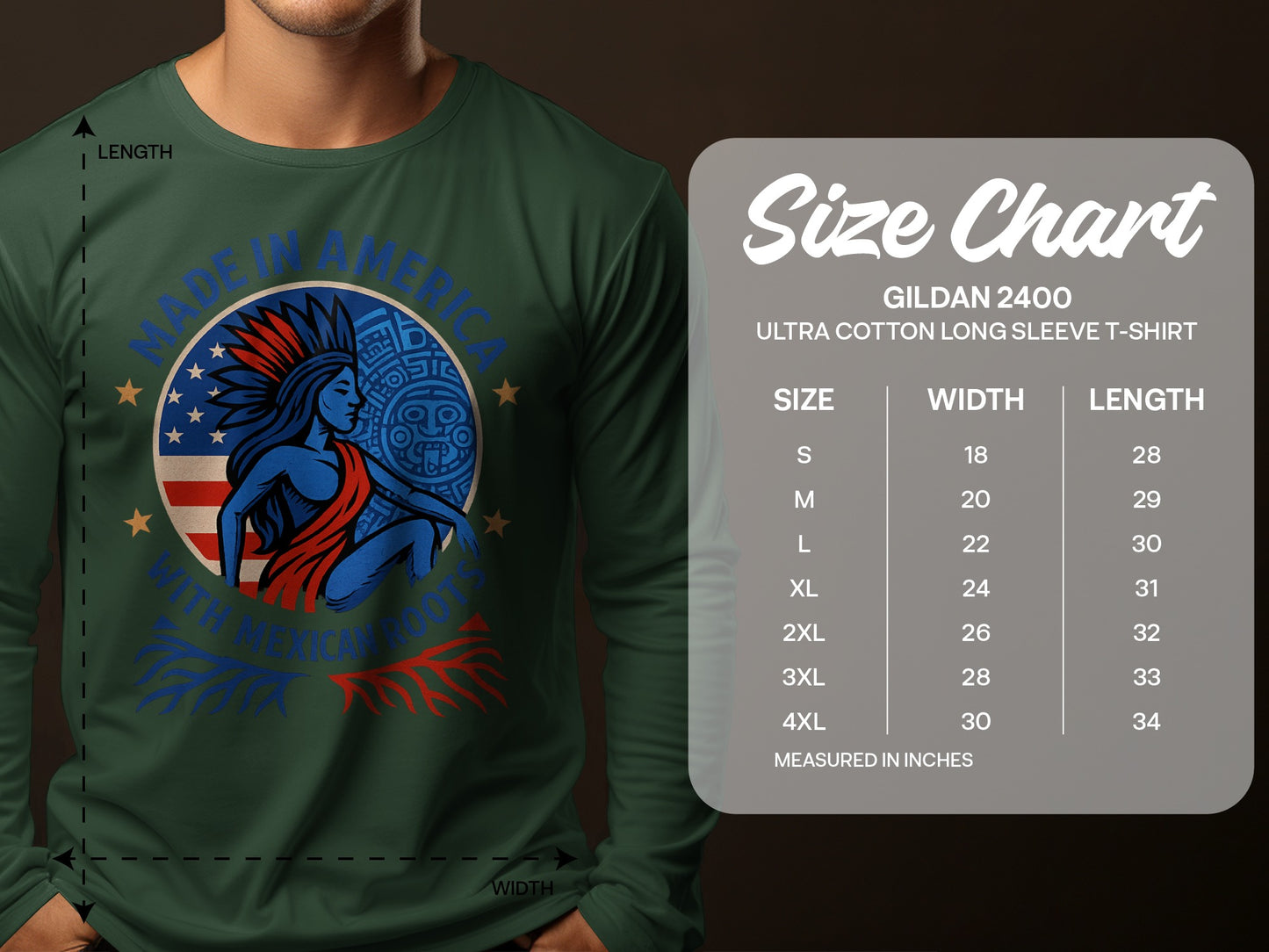 Made In America With Mexican Roots Long Sleeve T-Shirt