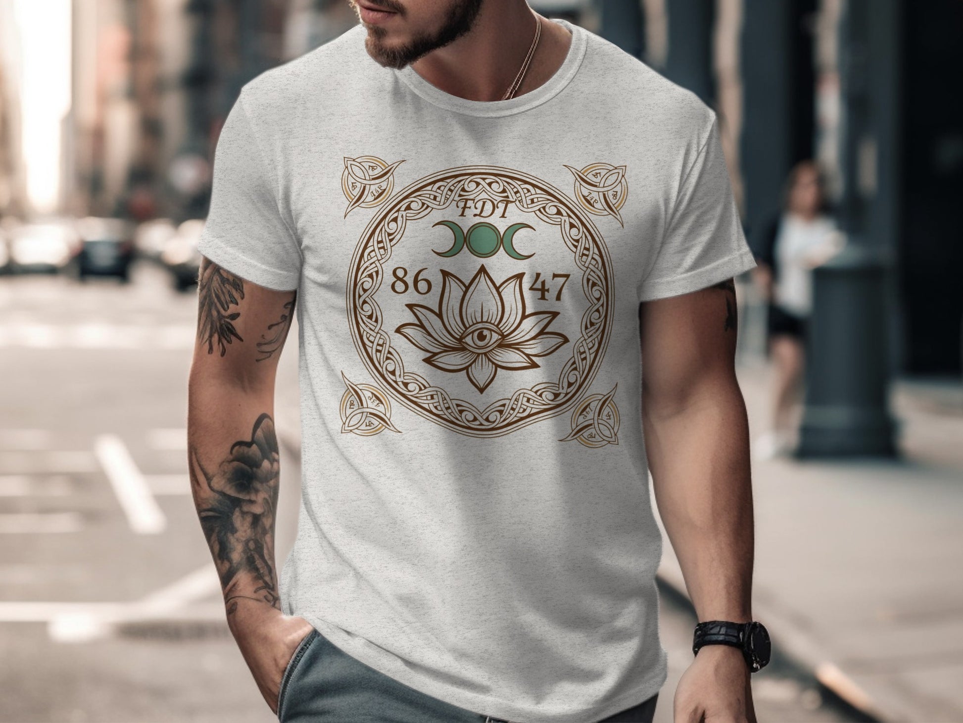 Intricate Lotus Flower Design with Symbolic Art Shirt