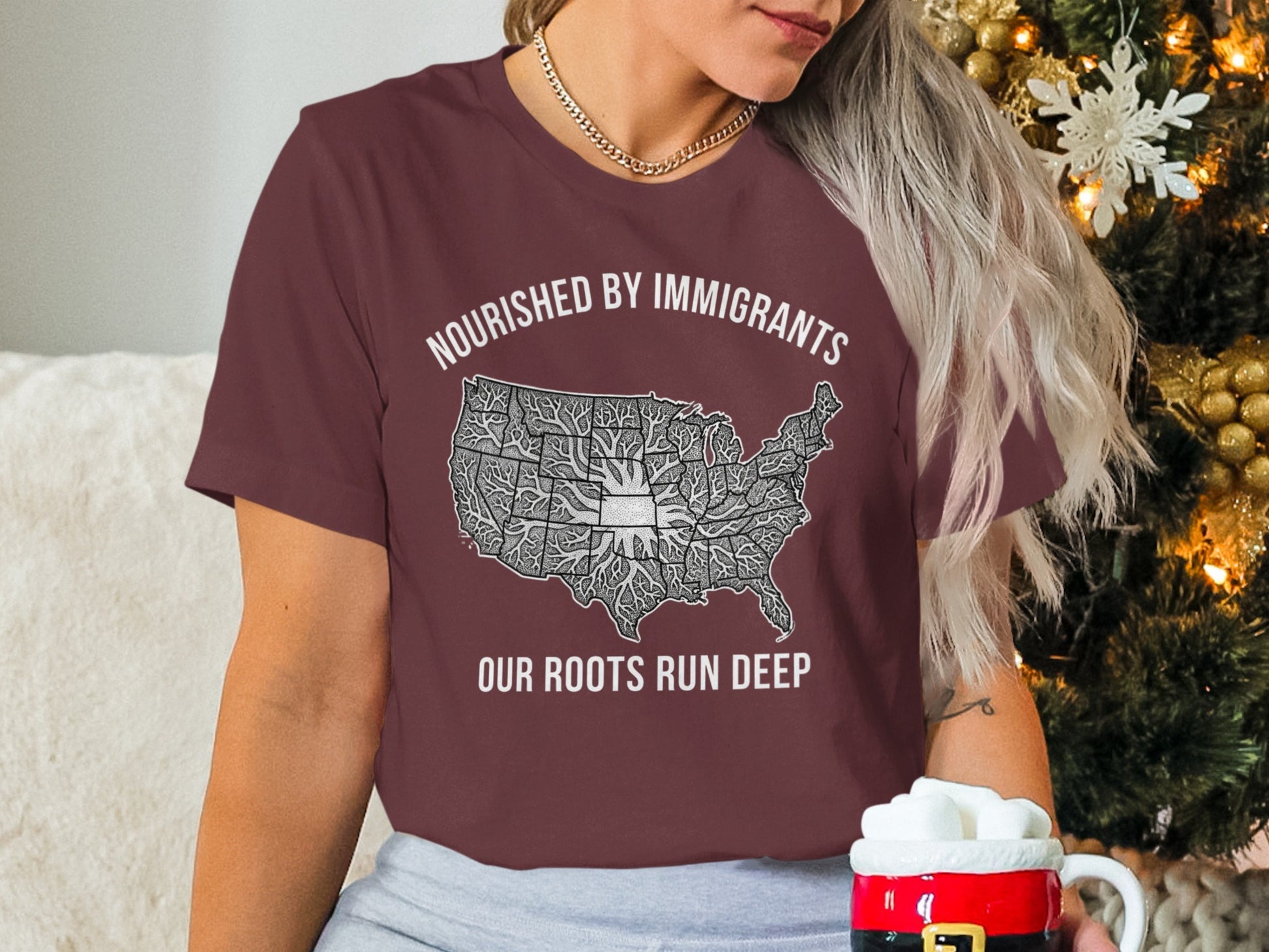 Nourished By Immigrants Our Roots Run Deep T-Shirt