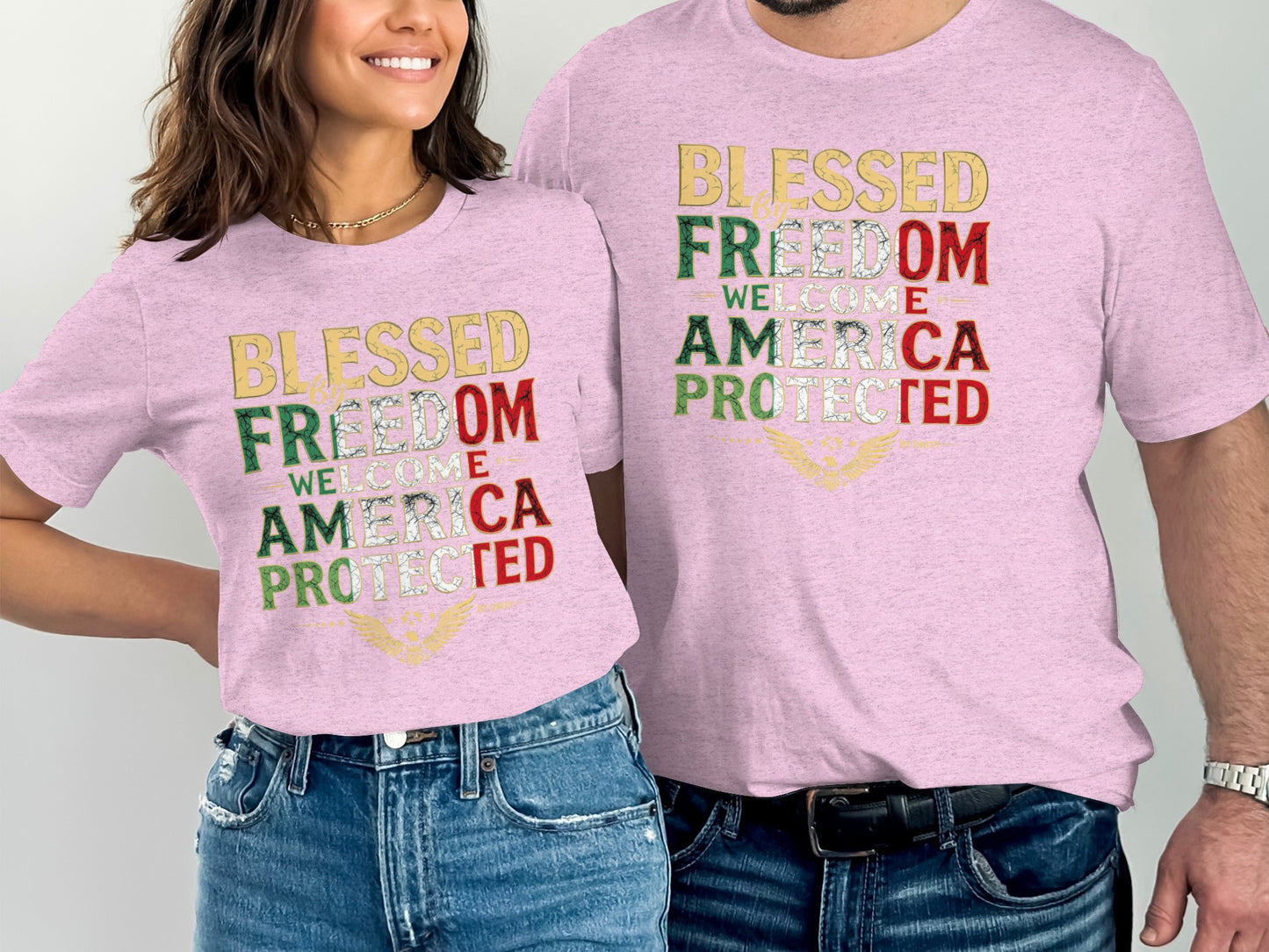 Blessed Freedom Welcome America Protected T-shirt product