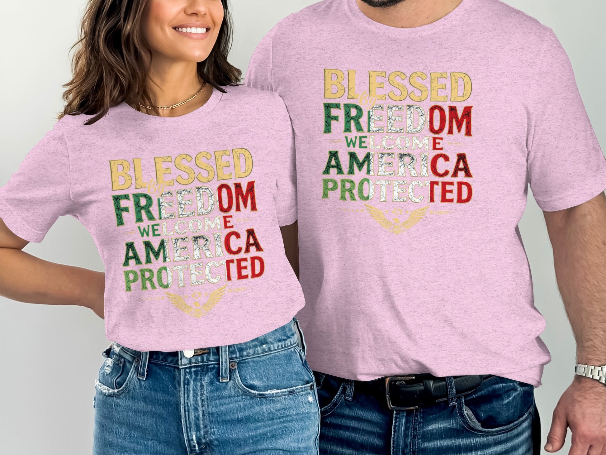 Blessed Freedom Welcome America Protected T-shirt product