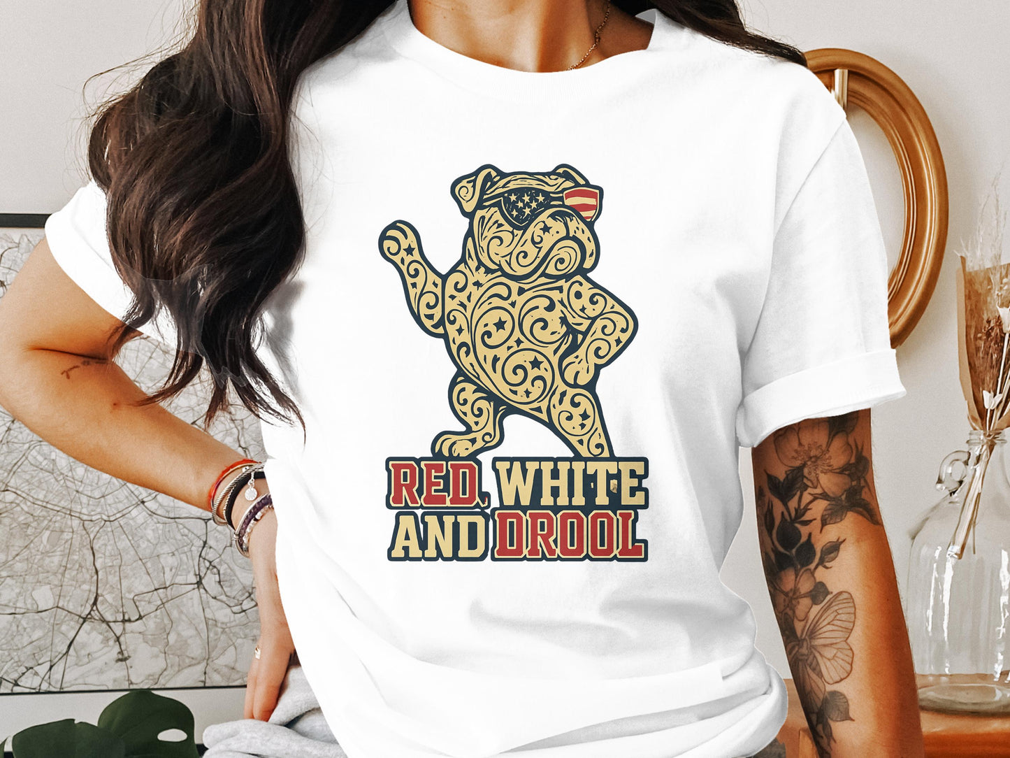 Patriotic Dog Lover Graphic Tee Animal Design product type