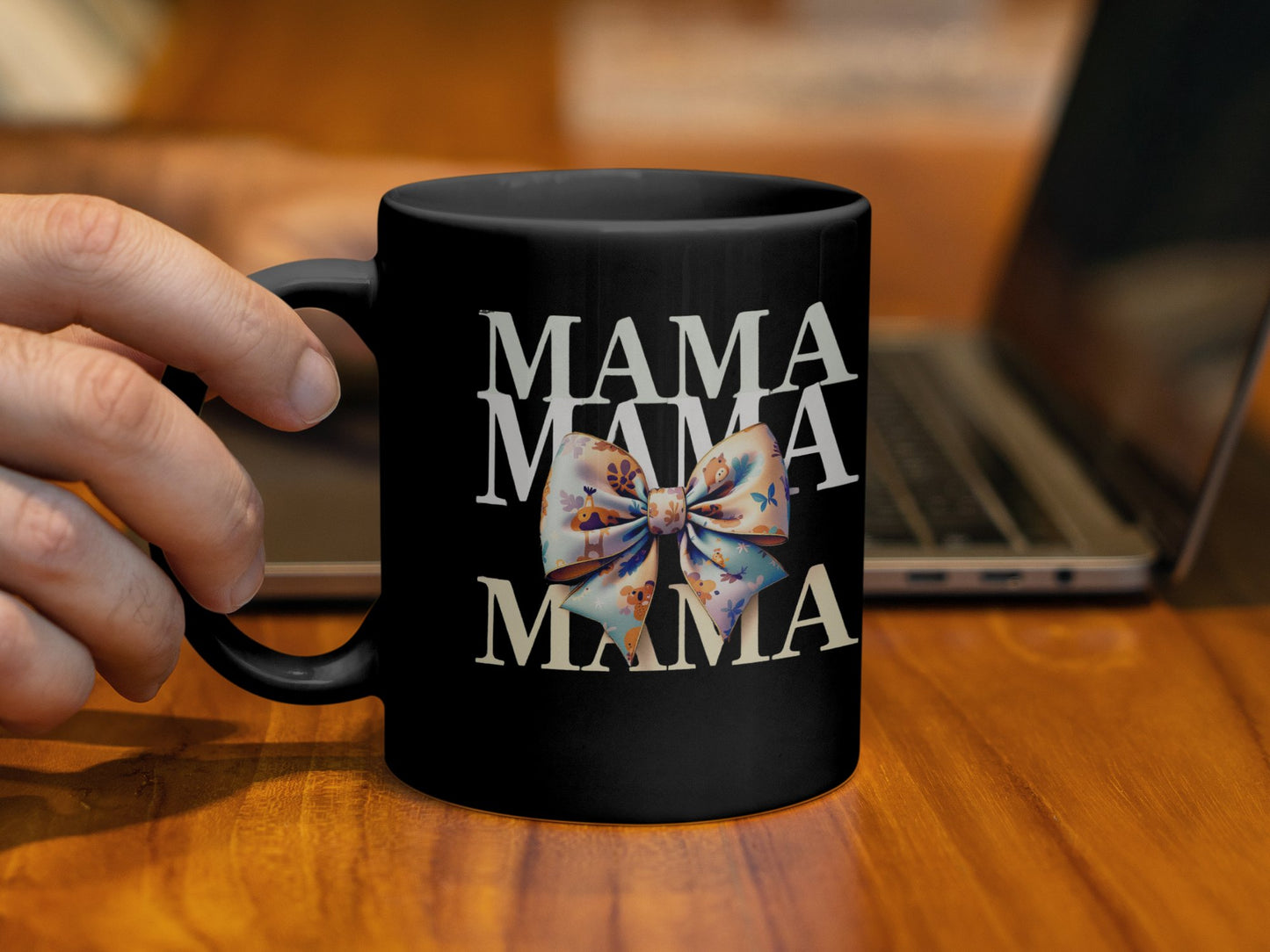 Mama Bow Design Black Coffee Mug product