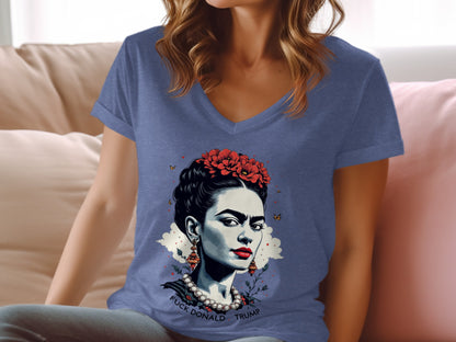 Frida Kahlo Graphic Tee with Flower Crown Artwork