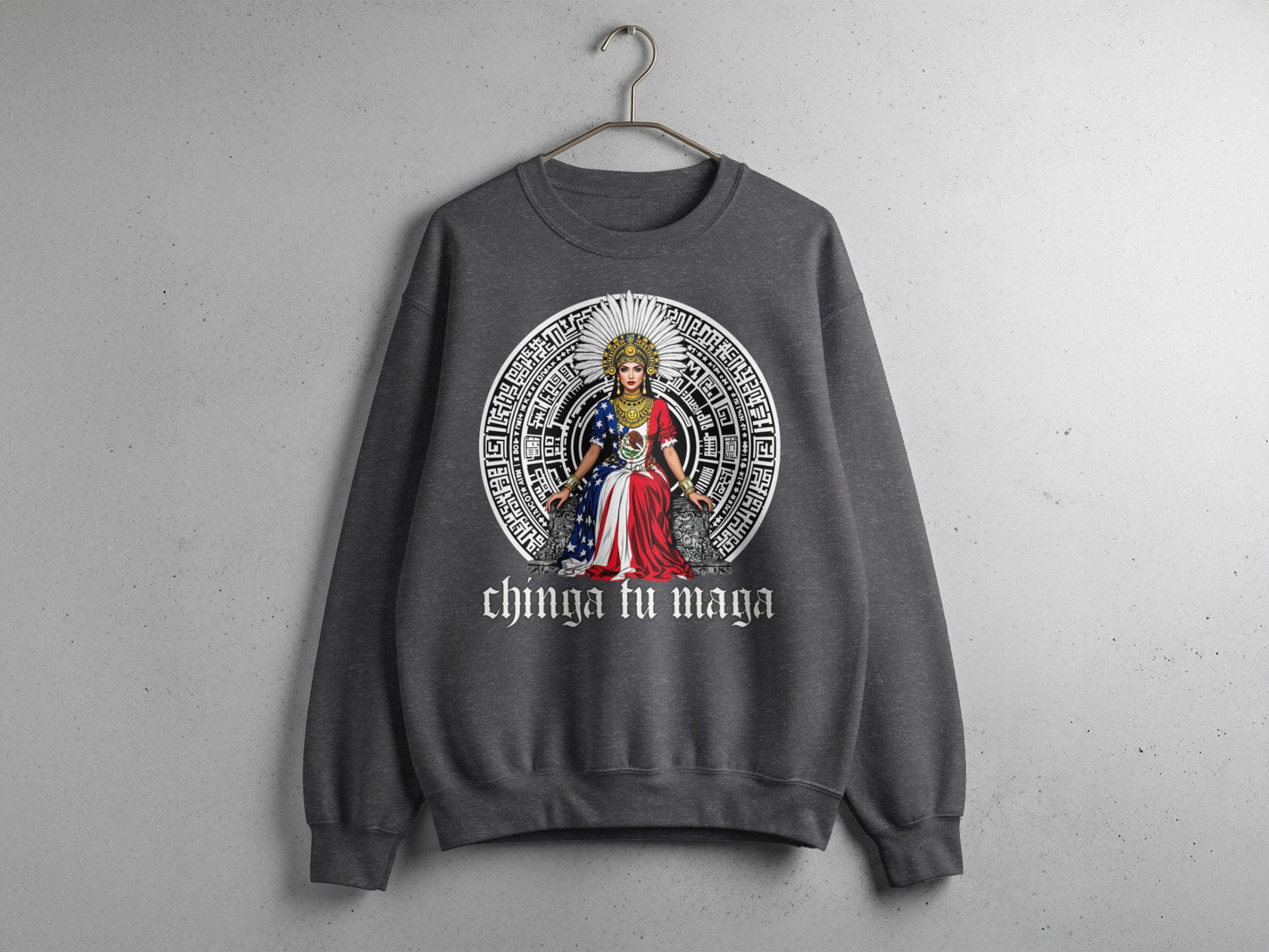 Chinga Tu Maga Graphic Sweatshirt with Intricate Design
