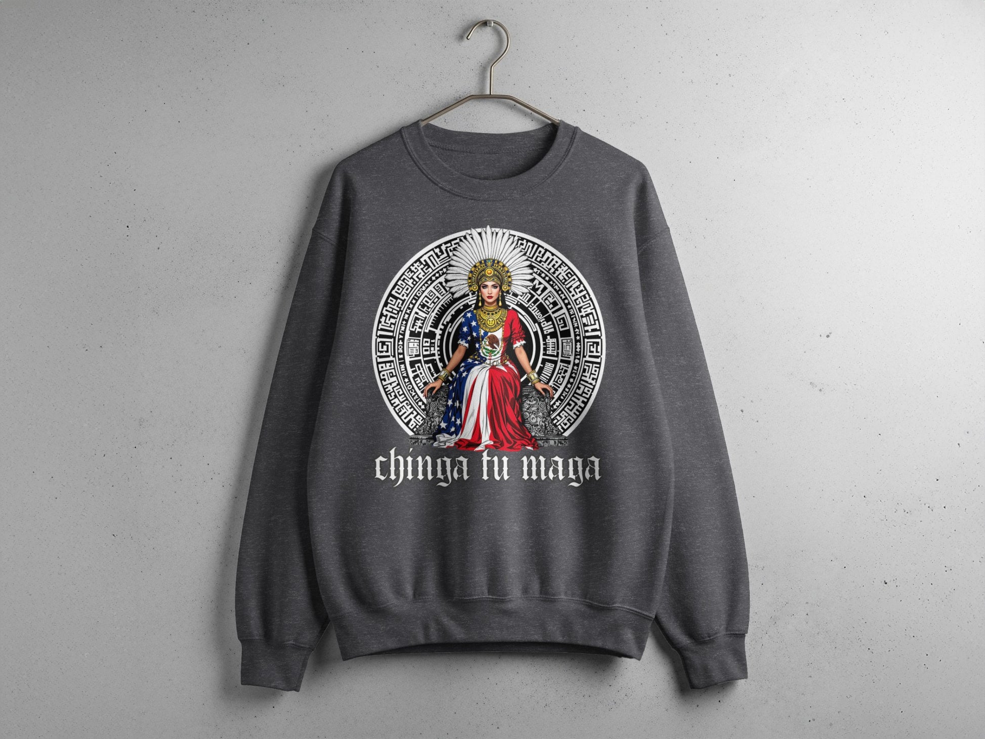 Chinga Tu Maga Graphic Sweatshirt with Intricate Design