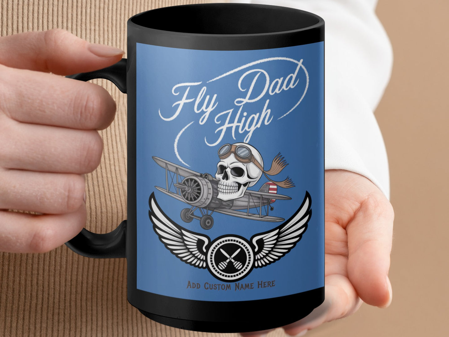 Fly Dad High Skull With Wings Mug product