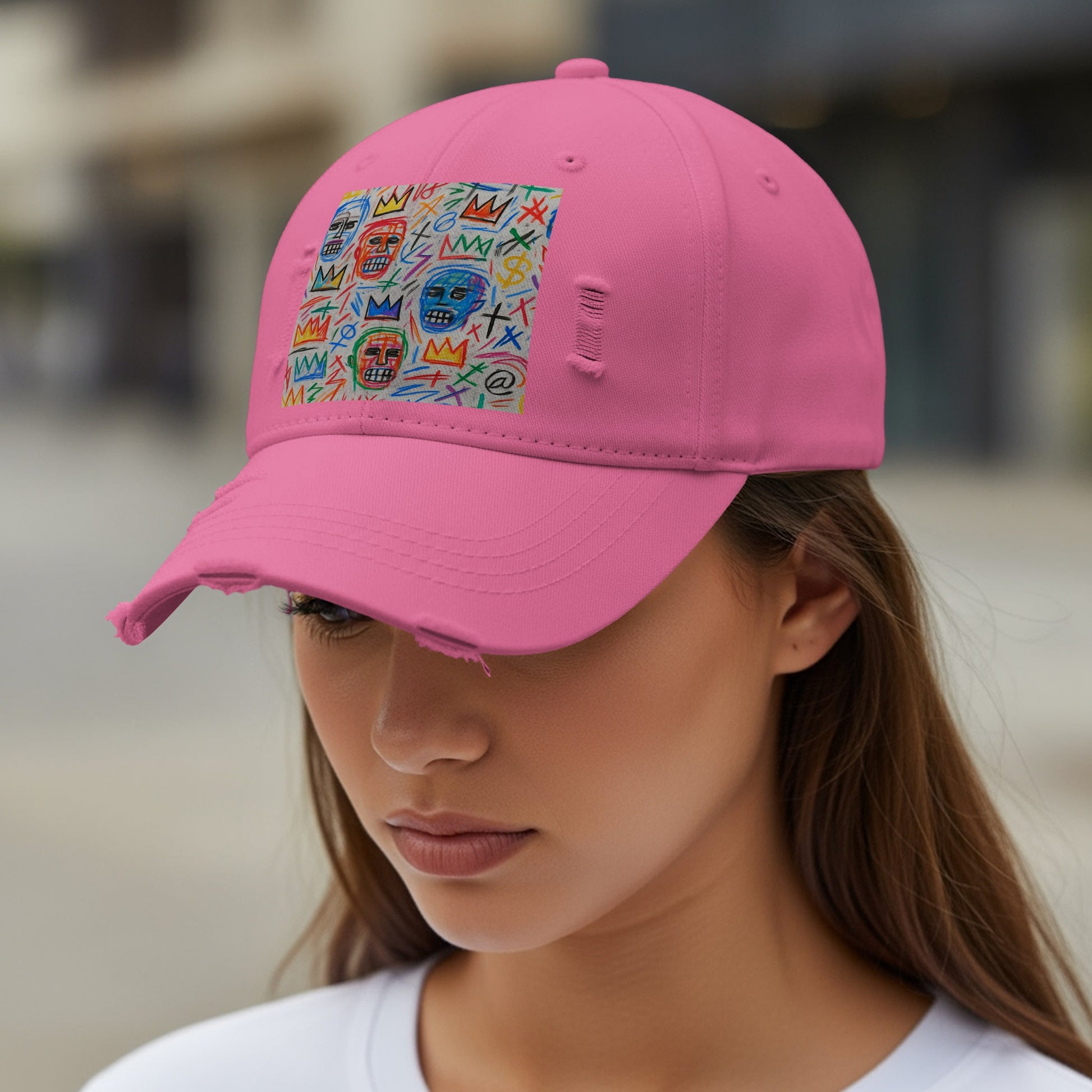 Colorful Abstract Design Pink Baseball Cap product