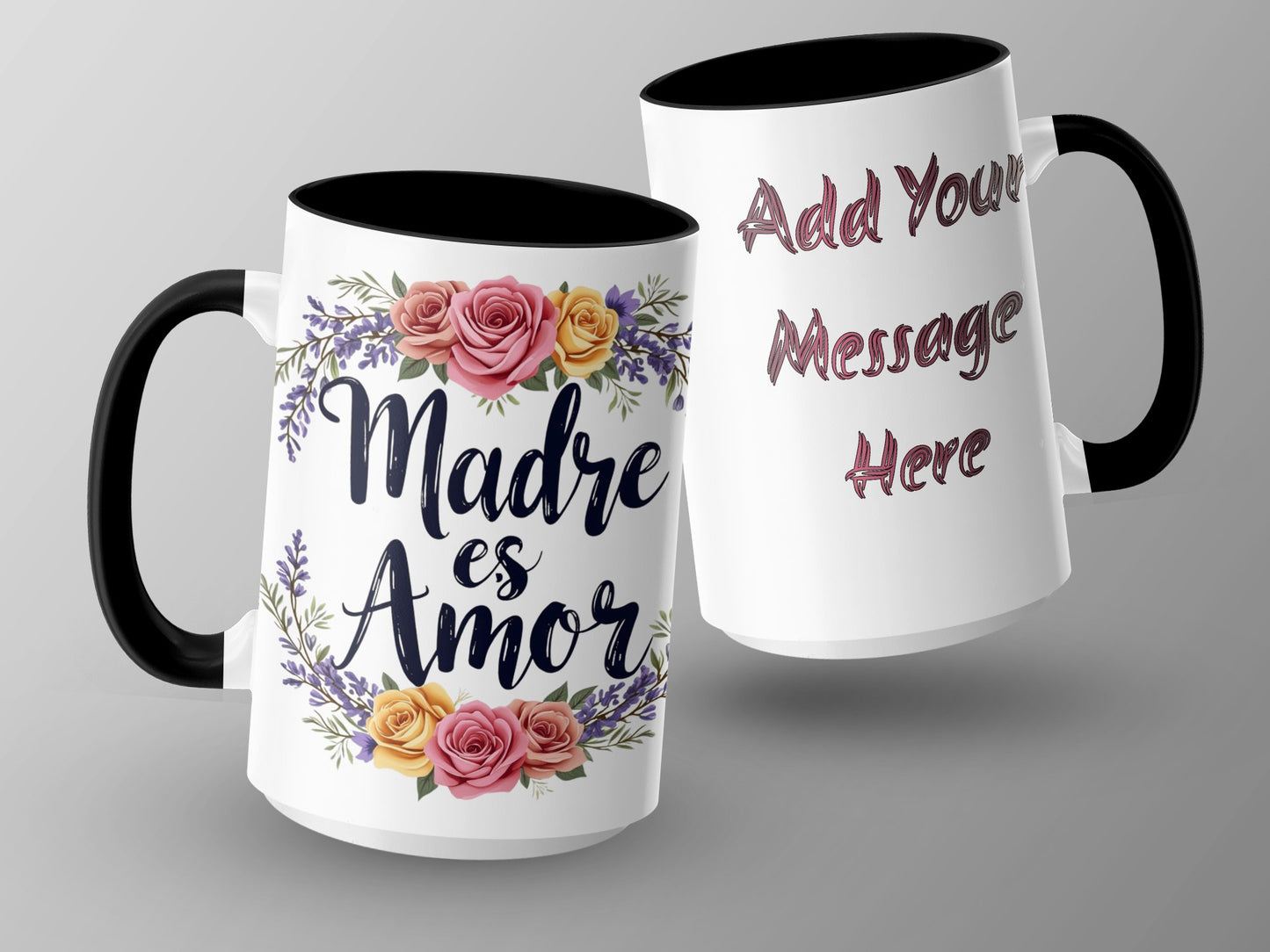 Madre Es Amor Floral Customizable Mug product type