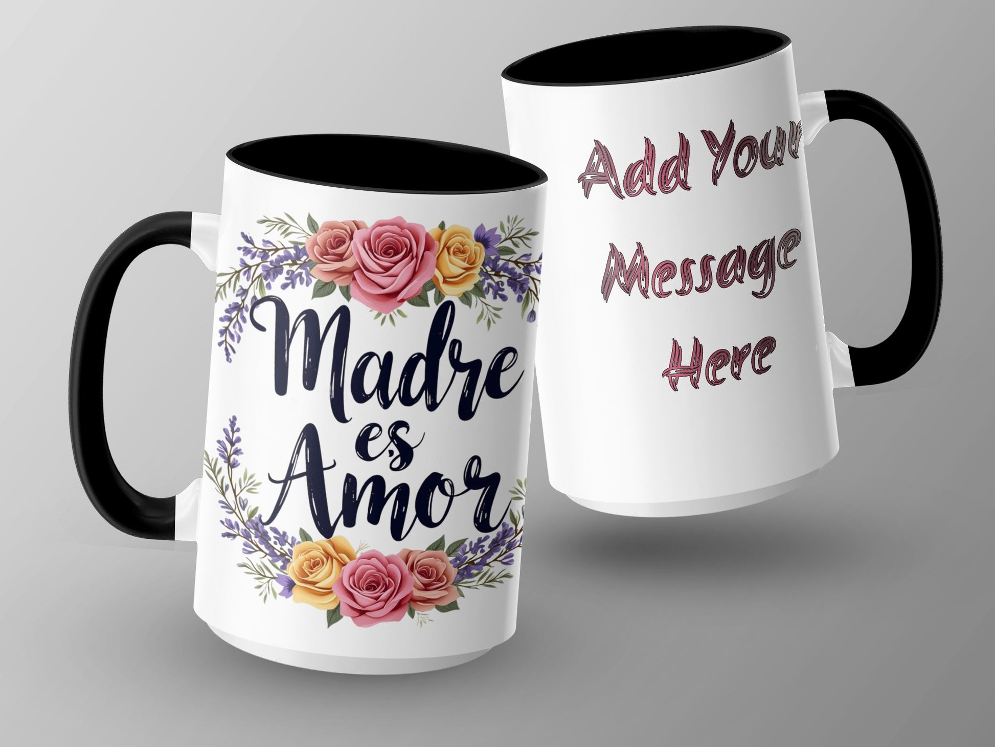 Madre Es Amor Floral Customizable Mug product type
