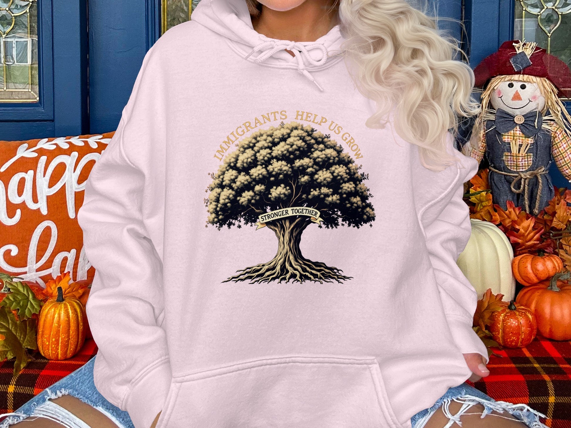 Immigrants Help Us Grow Tree Print Hoodie product type